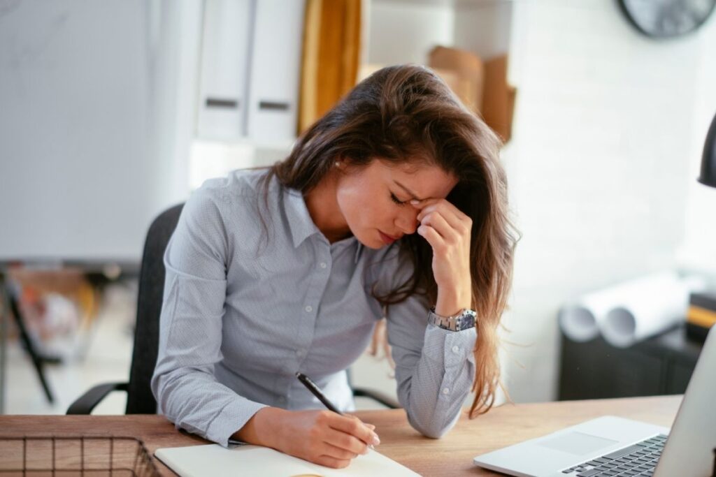 Business leader losing focus at work